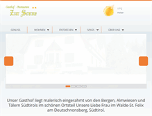 Tablet Screenshot of gasthofsonne.com